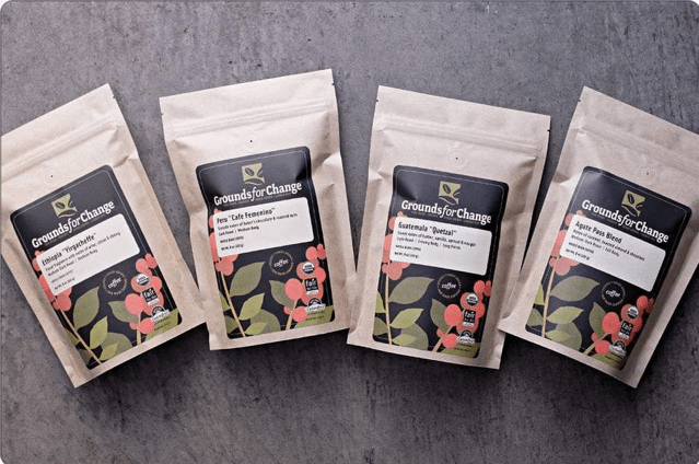 Grounds for Change Four-Pack Coffee Sampler, an ideal gift for your coffee-loving friends!