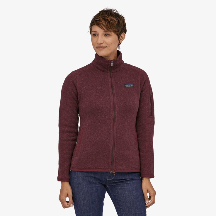 A woman wearing Patagonia's better sweater fleece jacket